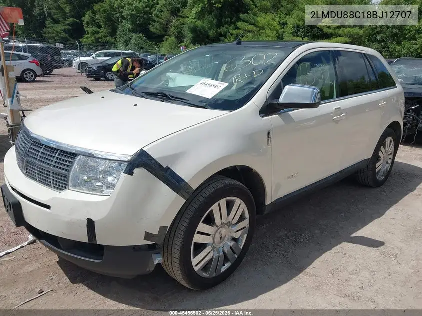 2008 Lincoln Mkx VIN: 2LMDU88C18BJ12707 Lot: 45456502