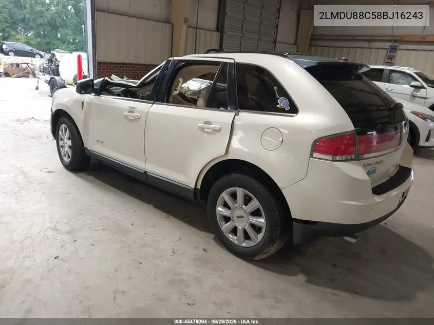 2008 Lincoln Mkx VIN: 2LMDU88C58BJ16243 Lot: 45479094