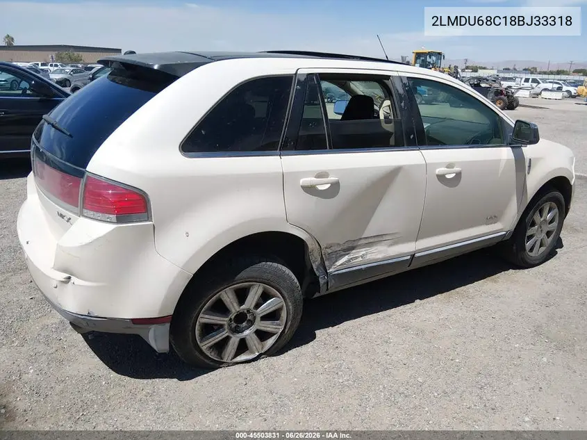 2008 Lincoln Mkx VIN: 2LMDU68C18BJ33318 Lot: 45503831