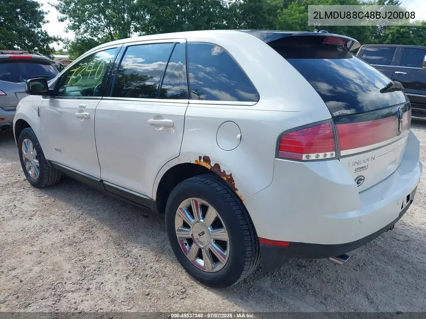 2008 Lincoln Mkx VIN: 2LMDU88C48BJ20008 Lot: 45537340