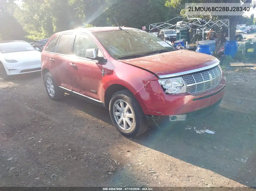 2008 Lincoln Mkx VIN: 2LMDU68C28BJ28340 Lot: 45547808