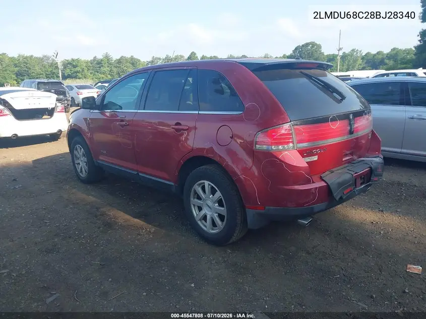 2008 Lincoln Mkx VIN: 2LMDU68C28BJ28340 Lot: 45547808
