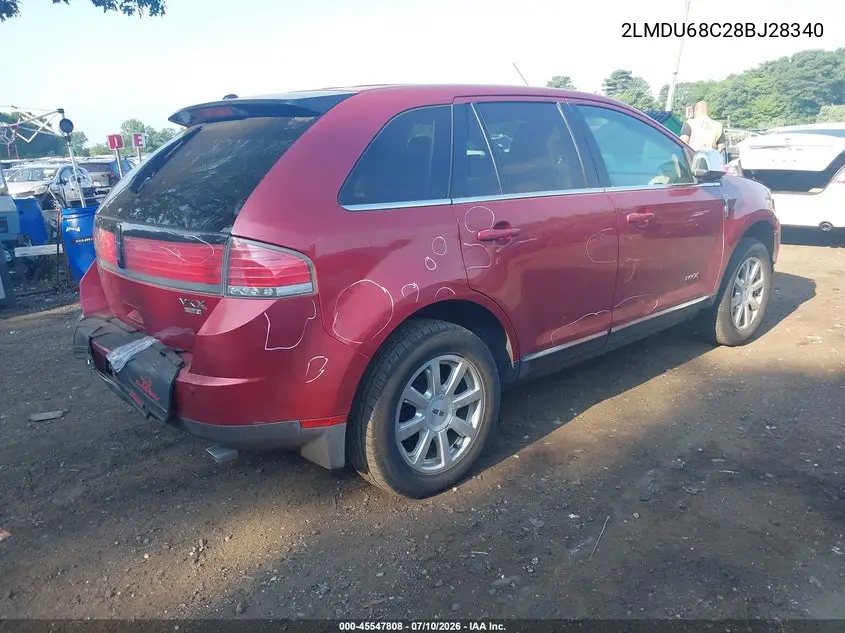 2008 Lincoln Mkx VIN: 2LMDU68C28BJ28340 Lot: 45547808