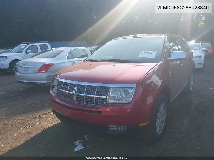 2008 Lincoln Mkx VIN: 2LMDU68C28BJ28340 Lot: 45547808
