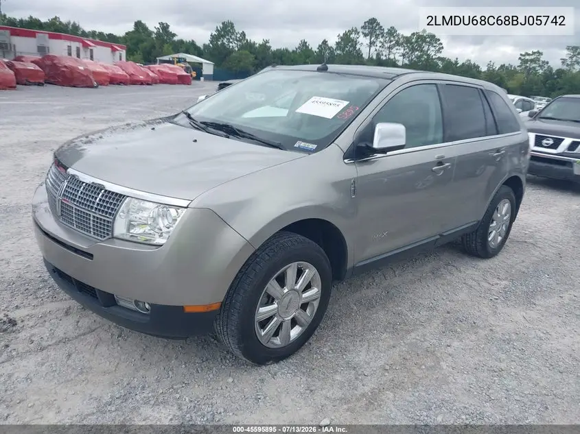 2008 Lincoln Mkx VIN: 2LMDU68C68BJ05742 Lot: 45595895