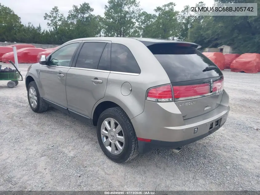 2008 Lincoln Mkx VIN: 2LMDU68C68BJ05742 Lot: 45595895