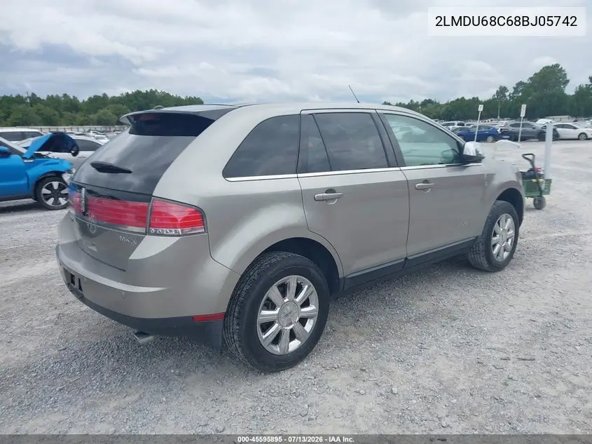 2008 Lincoln Mkx VIN: 2LMDU68C68BJ05742 Lot: 45595895