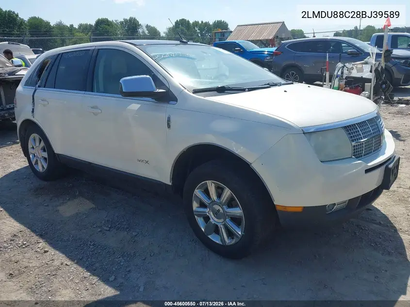 2008 Lincoln Mkx VIN: 2LMDU88C28BJ39589 Lot: 45600550