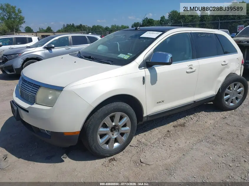 2008 Lincoln Mkx VIN: 2LMDU88C28BJ39589 Lot: 45600550