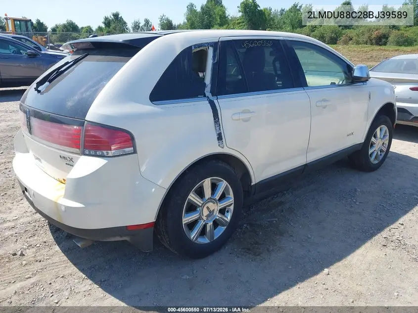 2008 Lincoln Mkx VIN: 2LMDU88C28BJ39589 Lot: 45600550