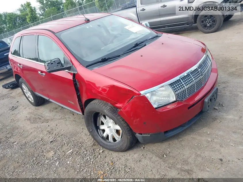 2010 Lincoln Mkx VIN: 2LMDJ6JC3ABJ01334 Lot: 45431691
