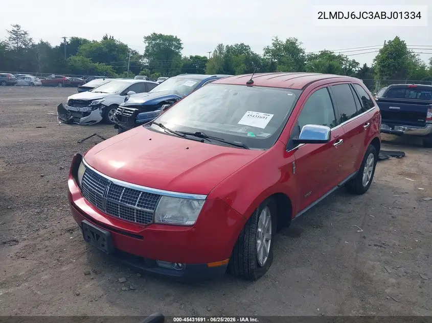 2010 Lincoln Mkx VIN: 2LMDJ6JC3ABJ01334 Lot: 45431691