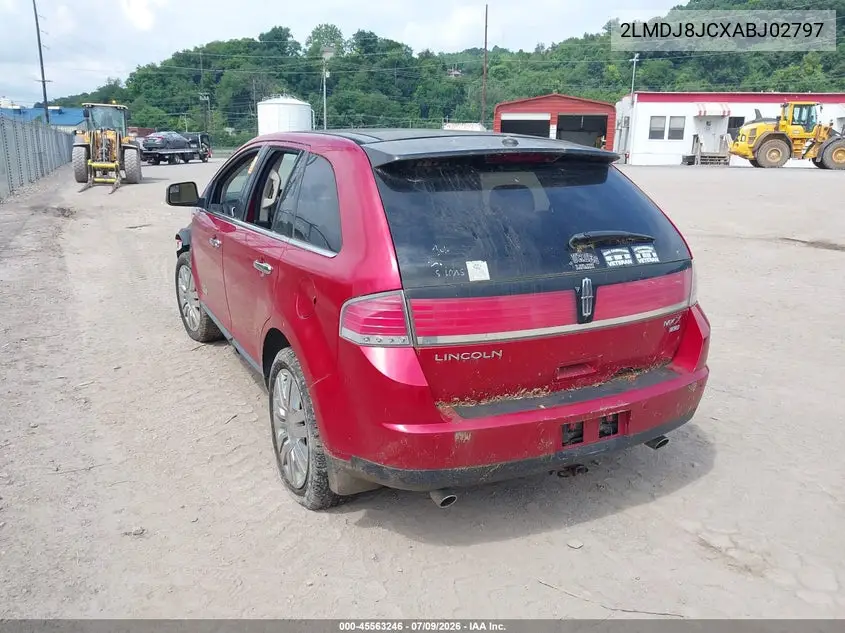 2010 Lincoln Mkx VIN: 2LMDJ8JCXABJ02797 Lot: 45563246