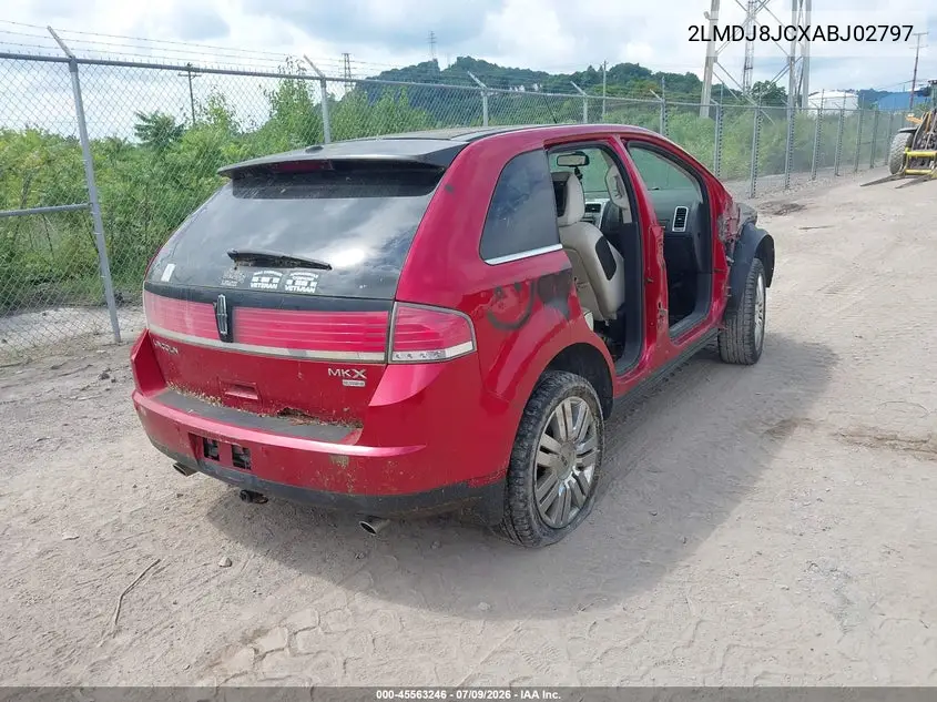 2010 Lincoln Mkx VIN: 2LMDJ8JCXABJ02797 Lot: 45563246