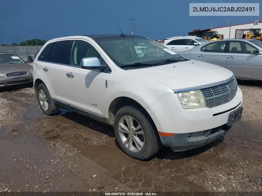 2010 Lincoln Mkx VIN: 2LMDJ6JC2ABJ02491 Lot: 45567216