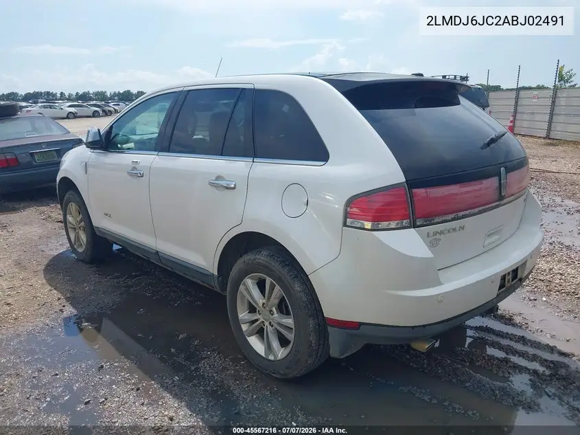 2010 Lincoln Mkx VIN: 2LMDJ6JC2ABJ02491 Lot: 45567216
