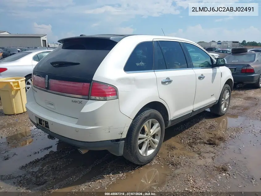 2010 Lincoln Mkx VIN: 2LMDJ6JC2ABJ02491 Lot: 45567216