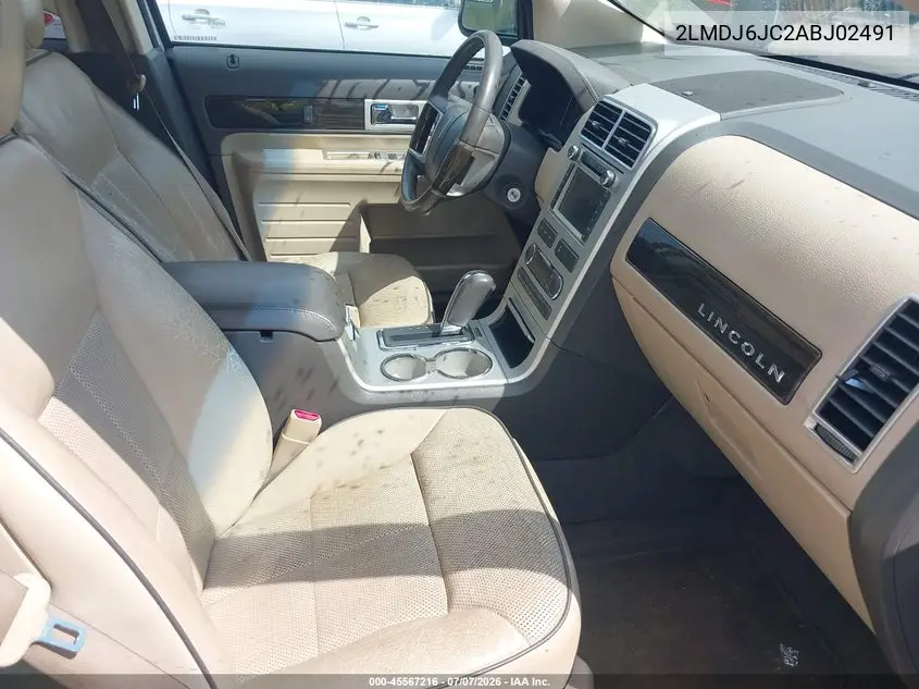2010 Lincoln Mkx VIN: 2LMDJ6JC2ABJ02491 Lot: 45567216