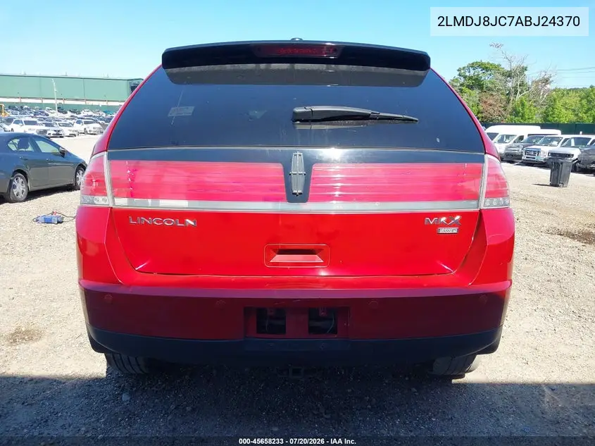 2010 Lincoln Mkx VIN: 2LMDJ8JC7ABJ24370 Lot: 45658233