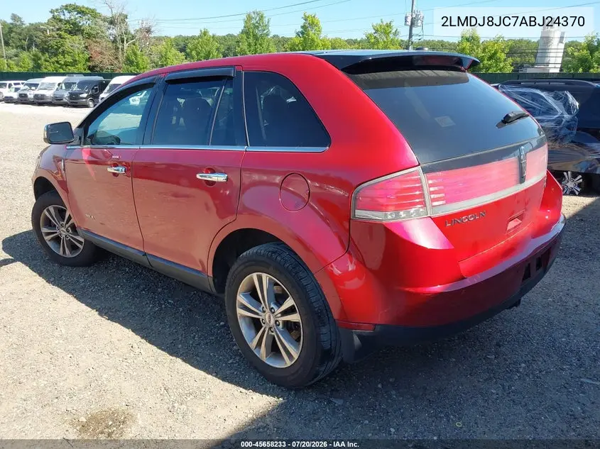2010 Lincoln Mkx VIN: 2LMDJ8JC7ABJ24370 Lot: 45658233