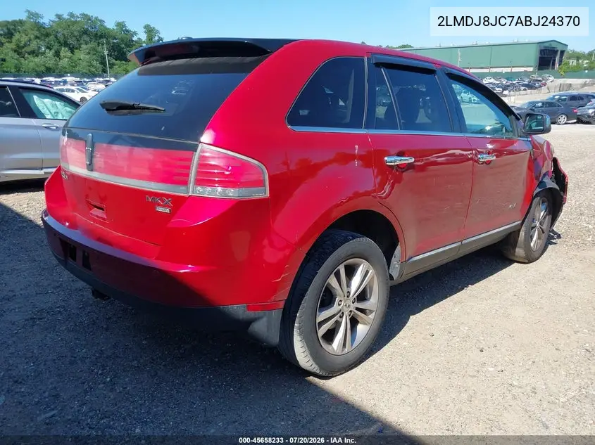 2010 Lincoln Mkx VIN: 2LMDJ8JC7ABJ24370 Lot: 45658233
