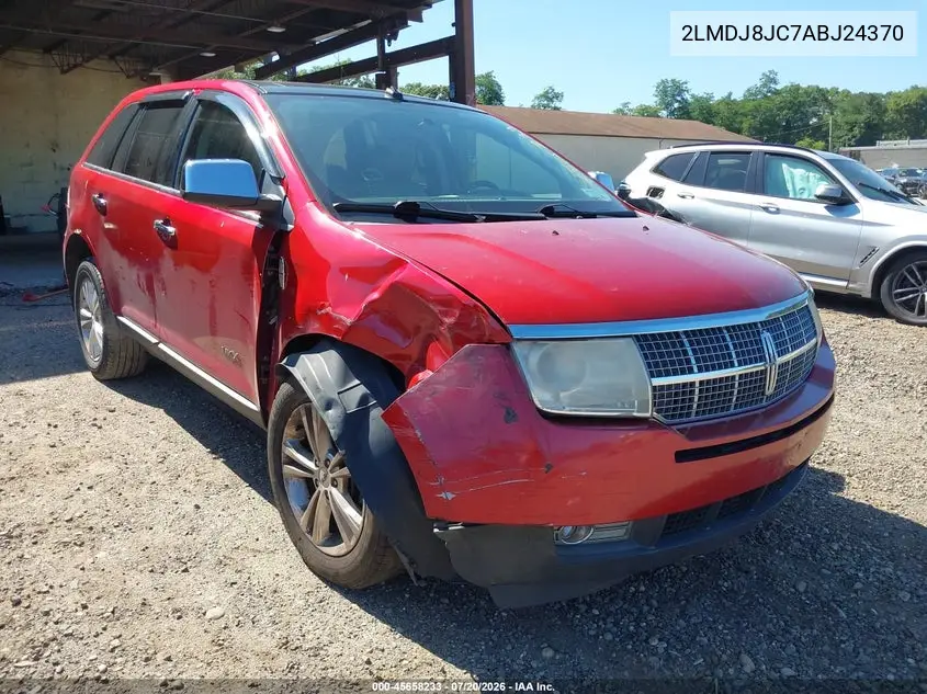 2010 Lincoln Mkx VIN: 2LMDJ8JC7ABJ24370 Lot: 45658233