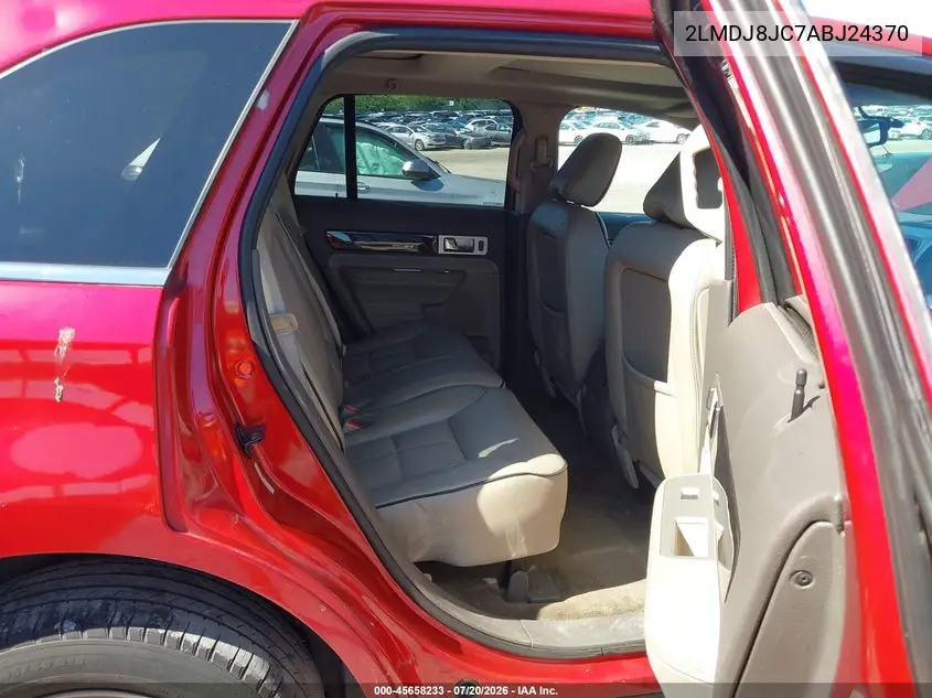 2010 Lincoln Mkx VIN: 2LMDJ8JC7ABJ24370 Lot: 45658233