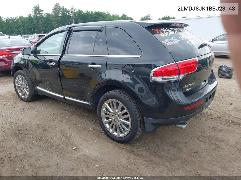 2011 Lincoln Mkx VIN: 2LMDJ8JK1BBJ23143 Lot: 45308724