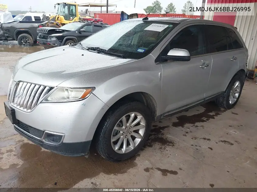 2011 Lincoln Mkx VIN: 2LMDJ6JK6BBJ26995 Lot: 45356840