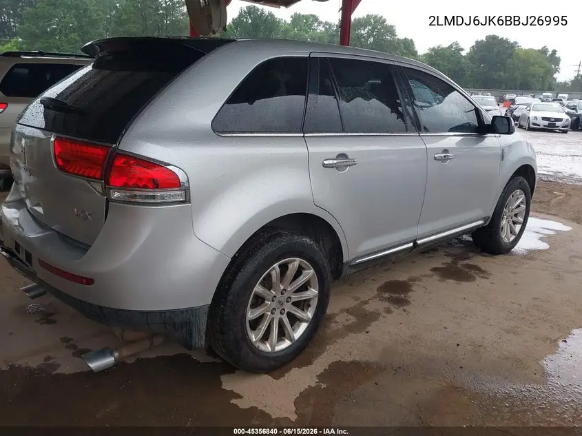 2011 Lincoln Mkx VIN: 2LMDJ6JK6BBJ26995 Lot: 45356840