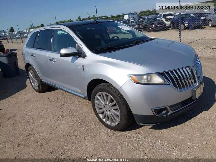 2011 Lincoln Mkx VIN: 2LMDJ8JK3BBJ28831 Lot: 45451905