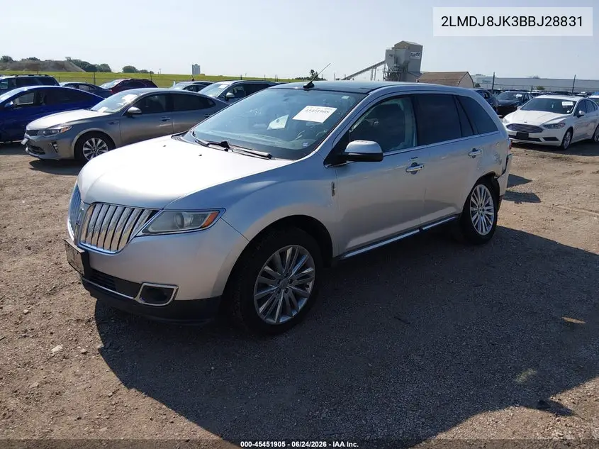 2011 Lincoln Mkx VIN: 2LMDJ8JK3BBJ28831 Lot: 45451905