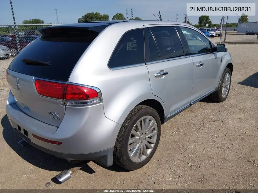 2011 Lincoln Mkx VIN: 2LMDJ8JK3BBJ28831 Lot: 45451905