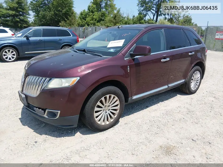 2011 Lincoln Mkx VIN: 2LMDJ8JK6BBJ06435 Lot: 45504082