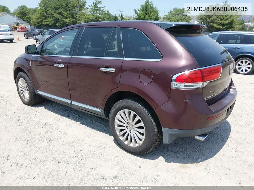 2011 Lincoln Mkx VIN: 2LMDJ8JK6BBJ06435 Lot: 45504082