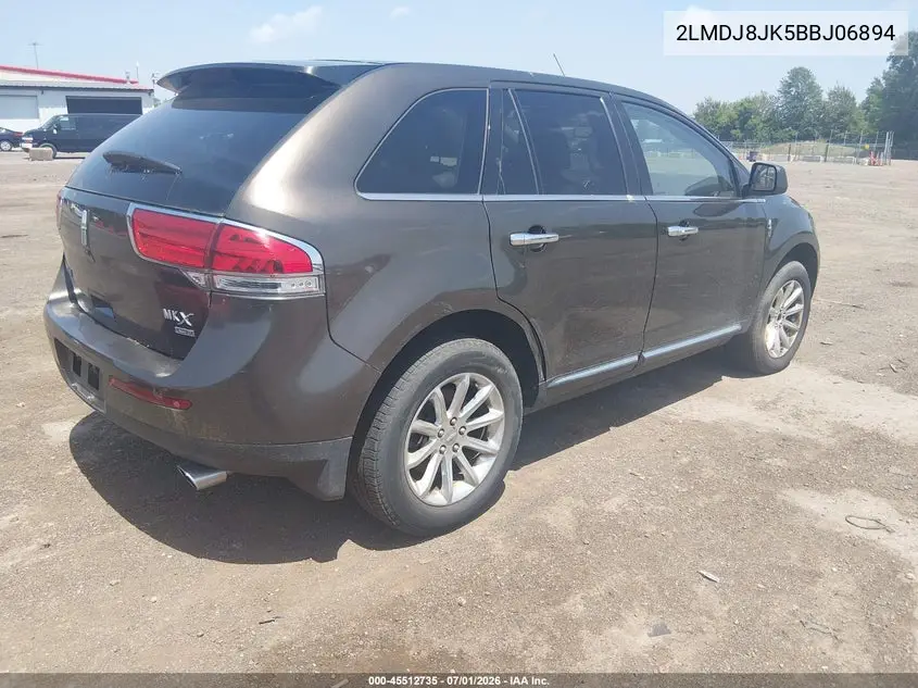 2011 Lincoln Mkx VIN: 2LMDJ8JK5BBJ06894 Lot: 45512735