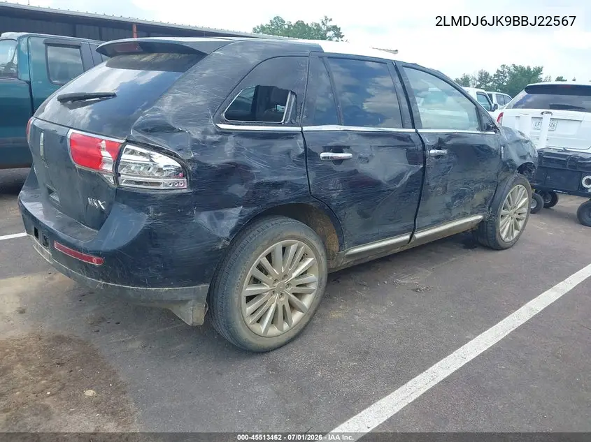 2011 Lincoln Mkx VIN: 2LMDJ6JK9BBJ22567 Lot: 45513462