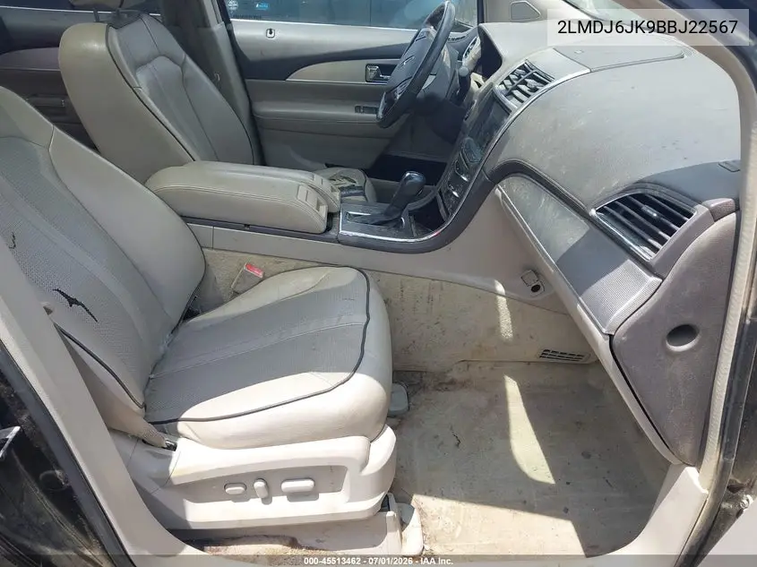 2011 Lincoln Mkx VIN: 2LMDJ6JK9BBJ22567 Lot: 45513462