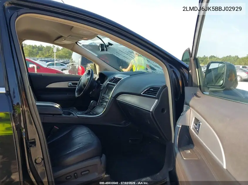 2011 Lincoln Mkx VIN: 2LMDJ6JK5BBJ02929 Lot: 45533540