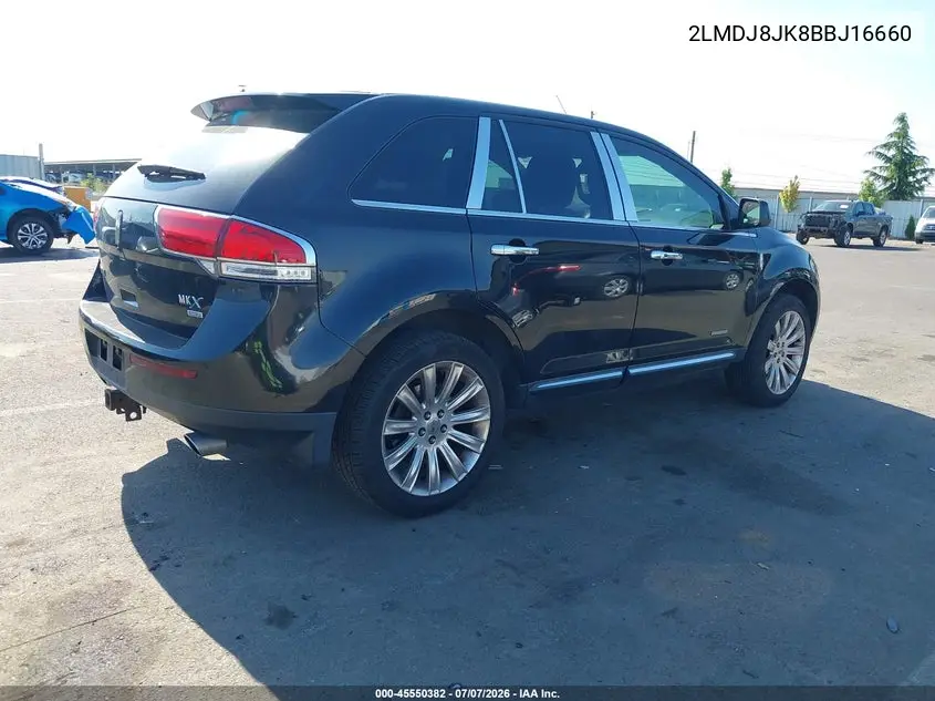 2011 Lincoln Mkx VIN: 2LMDJ8JK8BBJ16660 Lot: 45550382