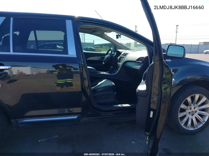 2011 Lincoln Mkx VIN: 2LMDJ8JK8BBJ16660 Lot: 45550382