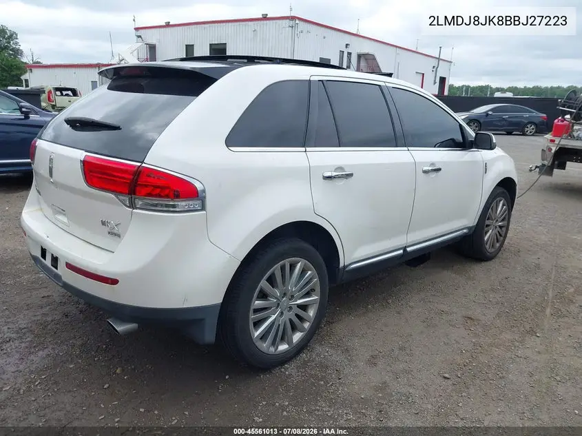 2011 Lincoln Mkx VIN: 2LMDJ8JK8BBJ27223 Lot: 45561013