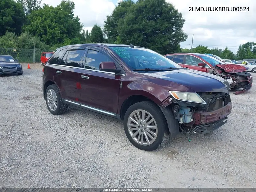 2011 Lincoln Mkx VIN: 2LMDJ8JK8BBJ00524 Lot: 45640065