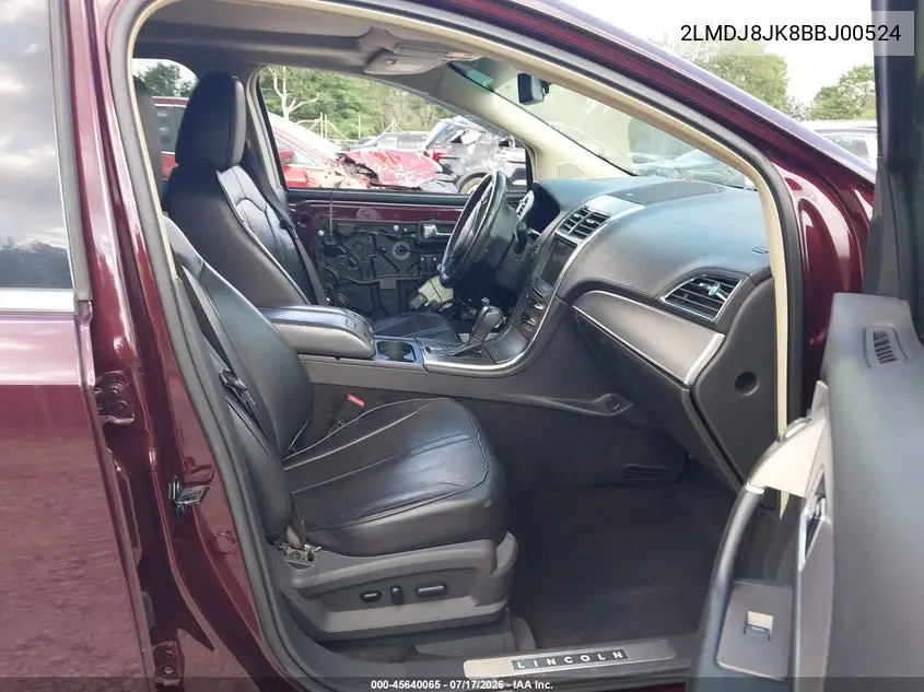 2011 Lincoln Mkx VIN: 2LMDJ8JK8BBJ00524 Lot: 45640065