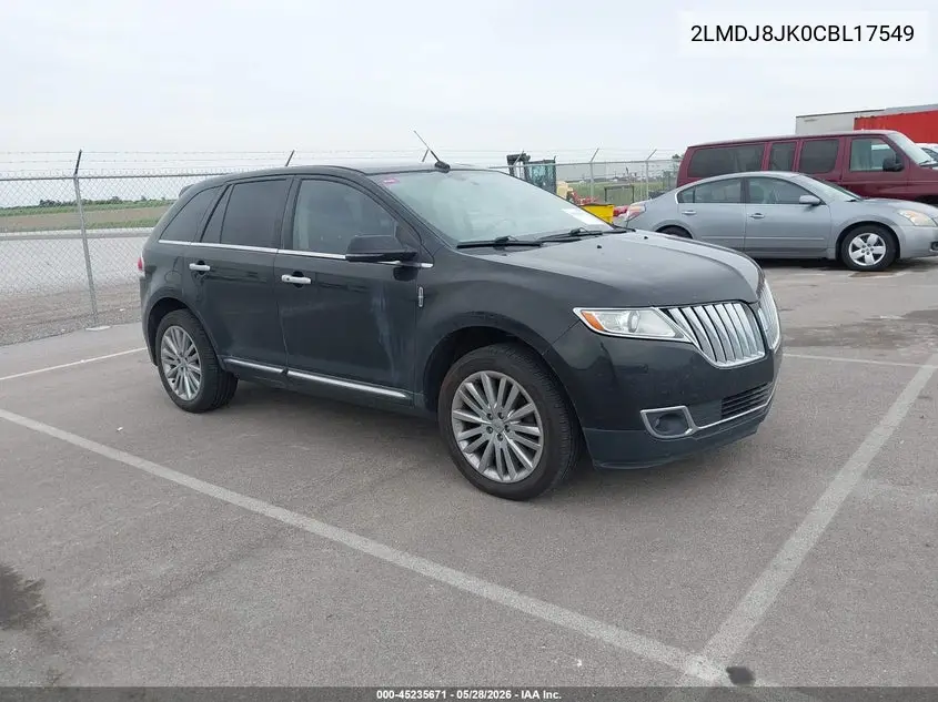 2012 Lincoln Mkx VIN: 2LMDJ8JK0CBL17549 Lot: 45235671