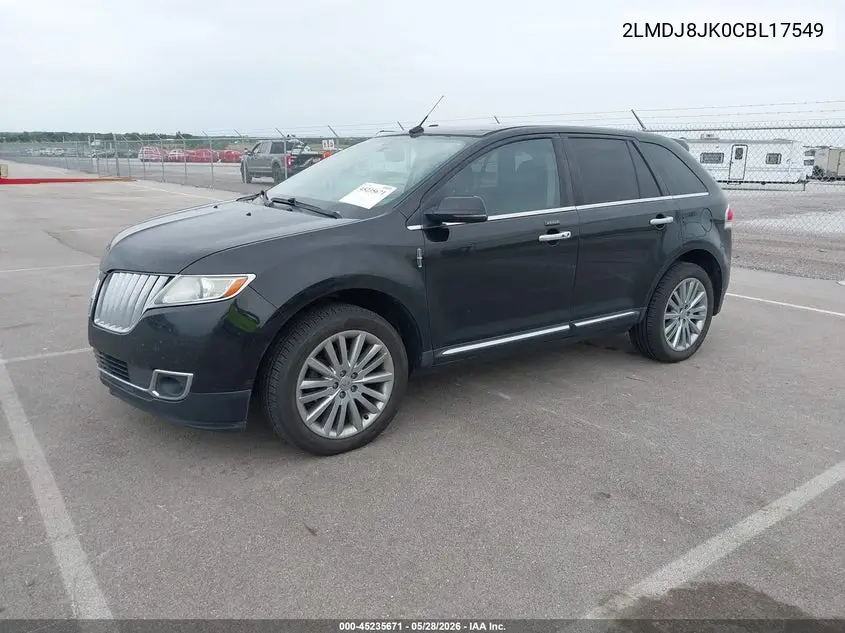 2012 Lincoln Mkx VIN: 2LMDJ8JK0CBL17549 Lot: 45235671