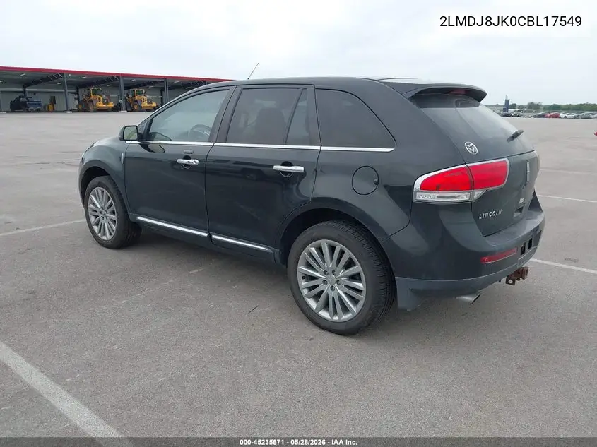 2012 Lincoln Mkx VIN: 2LMDJ8JK0CBL17549 Lot: 45235671