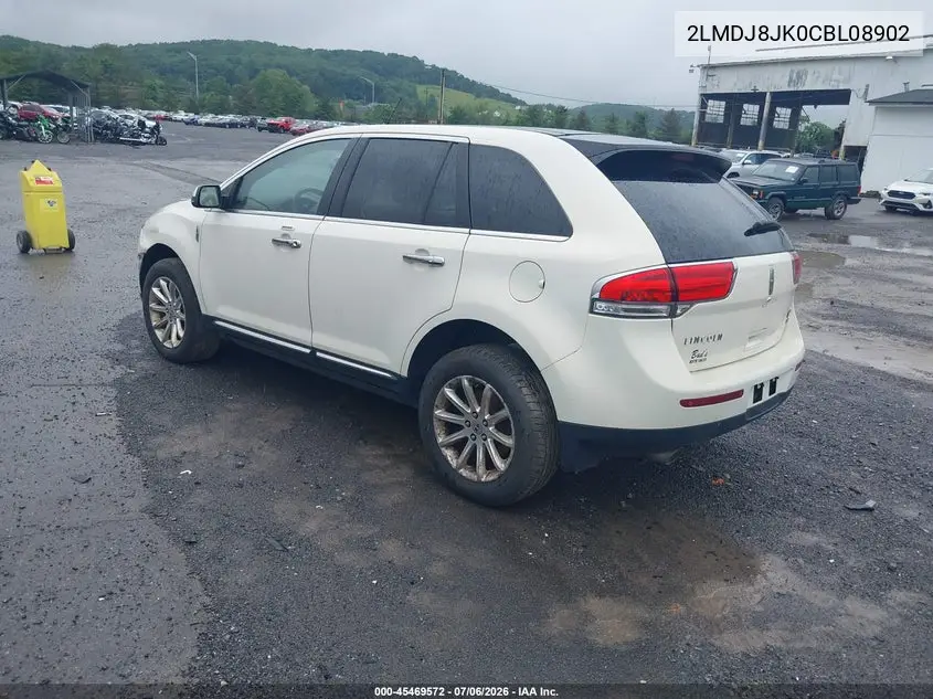 2012 Lincoln Mkx VIN: 2LMDJ8JK0CBL08902 Lot: 45469572