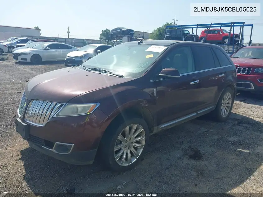 2012 Lincoln Mkx VIN: 2LMDJ8JK5CBL05025 Lot: 45521092
