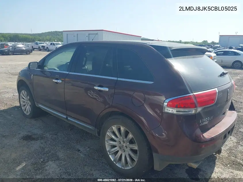 2012 Lincoln Mkx VIN: 2LMDJ8JK5CBL05025 Lot: 45521092